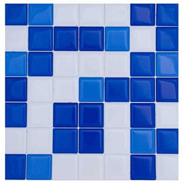 Imagem de Pastilha Adesiva Com Relevo Azul e Branco Kit 4 Placas