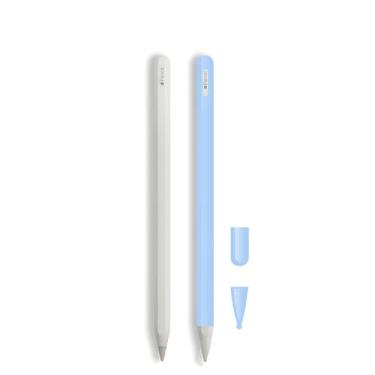 Imagem de siduater Capa de silicone para Apple Pencil Pro e Apple Pencil 2ª geração, acessórios de proteção macia para iPad Pencil com 2 capas de ponta, azul celeste