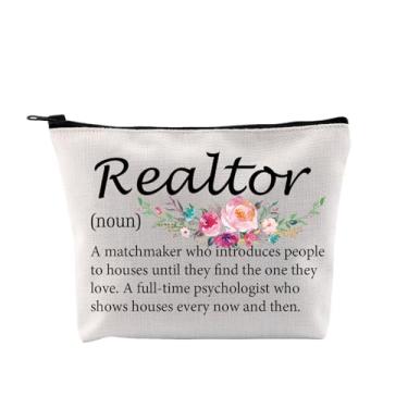 Imagem de BDPWSS Presentes de agente imobiliário, bolsa de maquiagem para corretor de imóveis, guia de marketing, presente de agradecimento de presente para corretor de vendedores, Bolsa de substantivo para