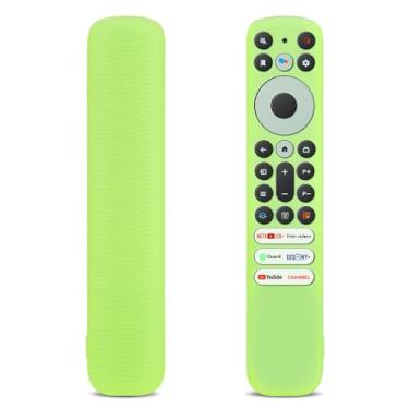 Imagem de MOVHEIYL RC923 Capa para controle remoto TCL RC902V RC902V FMR1 / RC813 FMB1 / RC923 (2023) TCL Q6 Q7 QM8 S4 S3 Series Google TV Remote Lavável Anti-perda Capa de silicone - brilha no escuro (verde)