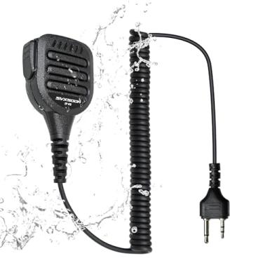 Imagem de Microfone de alto-falante de ombro universal para rádios bidirecionais GMRS, Plug & Play com clipe giratório e botão de pressionar para falar, compatível com Midland AVPH10 GXT1000VP4 LXT (preto)