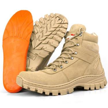 Imagem de Bota Masculina Preta Casual Militar Couro Cano Curto Coturno Semi Impe