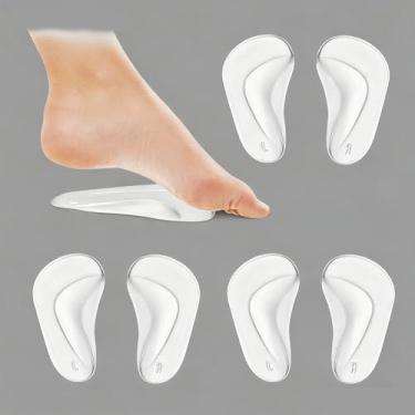 Imagem de 3 pares de palmilhas femininas de suporte de arco para pés planos para almofadas de arco reutilizáveis para alívio da dor nos pés (8,5-11)