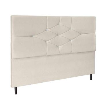 Imagem de Cabeceira Cama Box Casal 90 Cm Virgínia Suede Bege