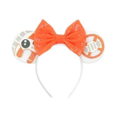 Imagem de Tiara De Orelhas De Rato Da Disney Com Laço De Lantejoulas Para Menina