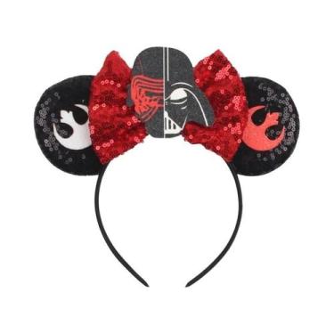 Imagem de Tiara De Orelhas De Rato Da Disney Com Laço De Lantejoulas Para Menina