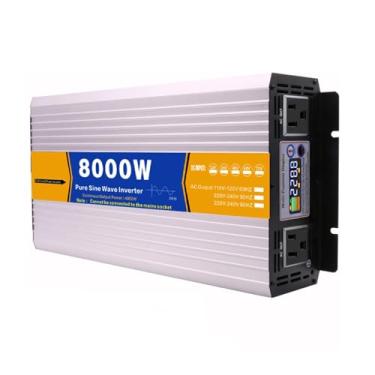 Imagem de HENGJINGTR Inversor de Potência, Inversor Carregador de Onda Senoidal Pura 8000W DC 12V/24V/48V/60V/72V Entrada DC Saída AC 120V/240V Conversor para Camião, Barco,48V to 110V