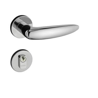 Imagem de Fechadura Pado Externa Erich 55mm Roseta Cromada 692-90e, Cromado