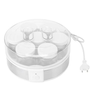 Imagem de aqxreight Fabricante de Iogurte Elétrico, Máquina Multifuncional de Iogurte Grego Caseiro de Vidro Abs Com 7 Copos, para Compotas, Pudins, Milkshakes