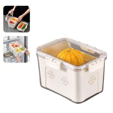 Imagem de Caixa Organizador Com Tampa Geladeiras, Frutas, Legumes E Carnes