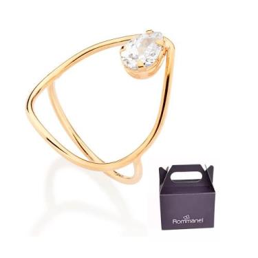 Imagem de Anel Skinny Gota Banhado à Ouro com Zircônia Rommanel 513508, 26, Dour