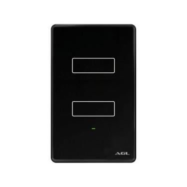 Imagem de Agl interruptor inteligente touch wifi 2 teclas preto