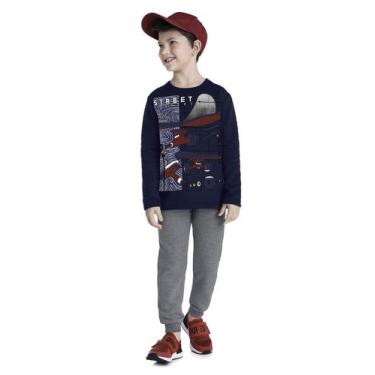 Imagem de Conjunto Infantil Blusão e Calça Jogger em Moletom Peluciado Skate - B