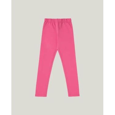 Imagem de Calça legging infantil moletom stretch flanelado malwee kids, Rosa, 3