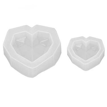Imagem de Molde de resina de cristal,2 pe?as molde de silicone 3d molde de bolo em forma de cora??o molde de chocolate, molde de sab?o DIY vela molde de argila utens¨ªlios de cozinha utens¨ªlios de cozinha