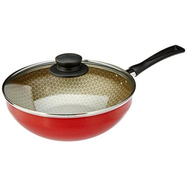 Imagem de Aluminio Oliveira Wok Luxury Red N. 24 com Tampa
