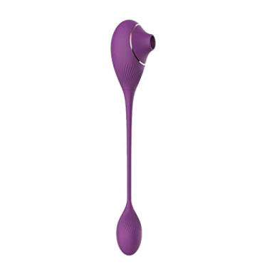 Imagem de Vibrador Feminino 2 em 1 Brinquedos Sexual 14 Frequências Sugador Clitóris Ovo Estimulação Ponto G Mamilo Zatla (Roxo)