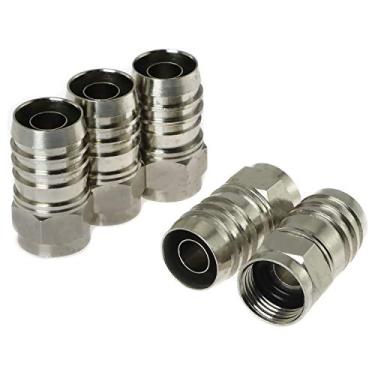Imagem de Cabo coaxial de encaixe tipo crimpagem E-excepcional, 5 peças, conector de crimpagem tipo F para cabo coaxial RG6 inclui anel de vedação
