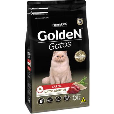 Imagem de Ração Seca PremieR Pet Golden Gatos Adultos Carne - 3 Kg