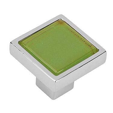 Imagem de Puxador de Armário de Cozinha, Maçaneta de Armário, Formato Quadrado, Melhor Substituição, Decoração Bonita, Material de Liga de Zinco (7304 verde cromo brilhante)