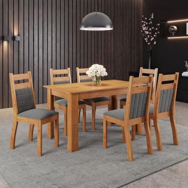 Imagem de Mesa de Jantar 6 Lugares Luanda Grafite - Panorama Móveis