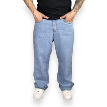 Imagem de Calça Jeans Balão Bag Skate Boca Larga Masculina Hunter, G, Azul claro