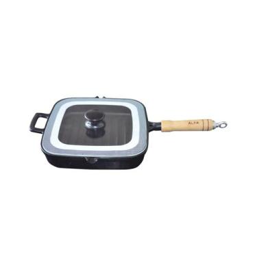 Imagem de Frigideira em Ferro Cook Grill Gourmet Quadrada TV 23x23cm - Fundição 