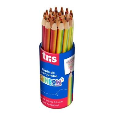 Imagem de Pote com 24 unidades de Lápis De Cor Jumbo Rainbow Mina Multicolorida 