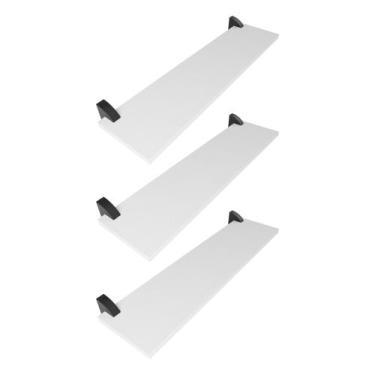 Imagem de Kit 3 Prateleiras MDF Branco Multiuso com Suporte Bico Tucano 60x20 - 