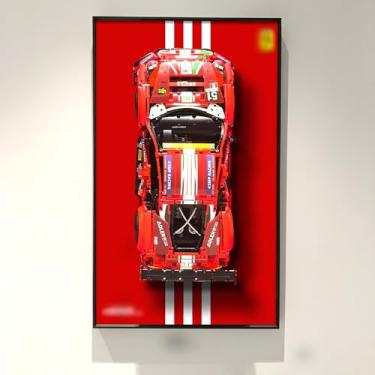 Imagem de Display Wallboard for Lego 42125 Technic Ferrari 488 GTE “AF Corse #51” Super Sports Car, Compatible with Car Display Frame, Gift Ideas for Lego Wall Frame Lovers, Size:19.7 x 31.5 in, No Model