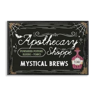 Imagem de Stupell Industries Mystical Brews Apothecary Shoppe Design de arte giclée emoldurado preto por Jennifer Pugh, 76 x 50