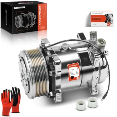 Imagem de A-Premium Adequado para Sanden 508 8PK Style, Compressor A/C universal com embreagem, correia serpentina de 8 sulcos, carcaça de alumínio cromado, substitui HC5004C