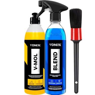 Imagem de Kit Automotivo Para Carro Moto Shampoo V-Mol Blend Spray Pincel De Detalhamento Karbox