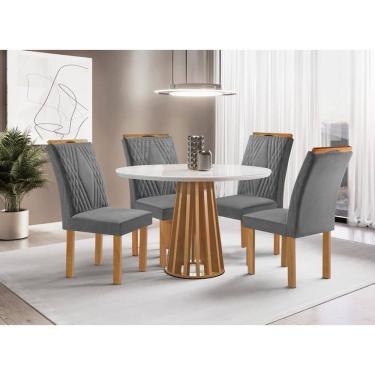 Imagem de Sala de Jantar 4 Cadeiras c Vidro 1,0m - Dublin - Sky Móveis