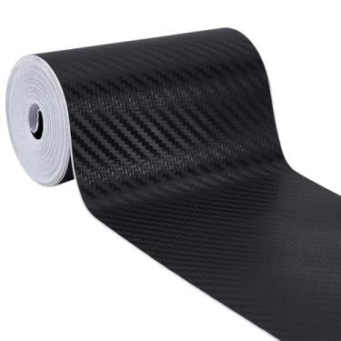Imagem de BENECREAT Protetores de entrada de borda de porta de carro de 390 polegadas, fita protetora anticolisão de fibra de carbono 3D de 9,9 cm de largura, adesivo de tira de capa de arranhões para a maioria