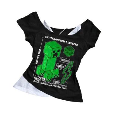 Imagem de Camiseta Baby Tee Slim off Shoulder Y2K Estilo Gótico Punk, Estética H