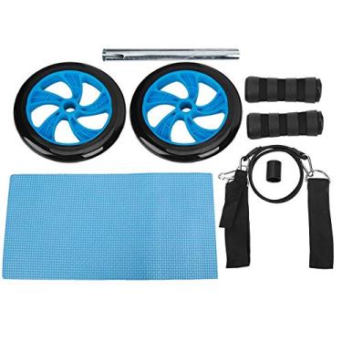 Imagem de Rolo de fitness Exercitador abdominal Premium Alça de espuma espessa Aperto confortável ABS Equipamento de treinamento de estabilidade de roda para treino de ginástica em casa (Azul)