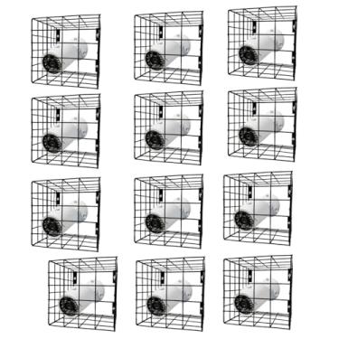 Imagem de Kit 12 Grade de Proteção Tipo Gaiola para Câmera de Segurança CFTV Aço Reforçado, Pintura Eletrostática Preta Fosca 17×17×18,5 cm