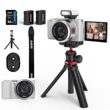 Imagem de ORDRO Câmeras digitais G730 5K para fotografia - Câmera criadora de conteúdo de viagem com zoom óptico de 64 MP 12 x e câmera de vlogging do YouTube com tela flip, cabo de flash e tripé, cartão de