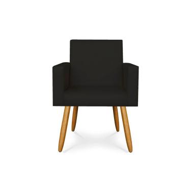 Imagem de Kit 02 Poltronas Tecido Corino Para Salão - courino Preta