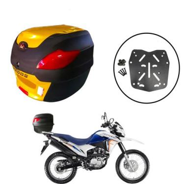 Imagem de Baú 41 Litros Awa Proos + Suporte de Baú Superior Bros 150/160 2015 em
