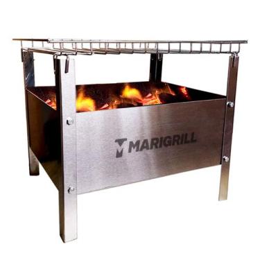 Imagem de Churrasqueira Portátil Desmontável Camping Inox Com Bolsa - Marigrill