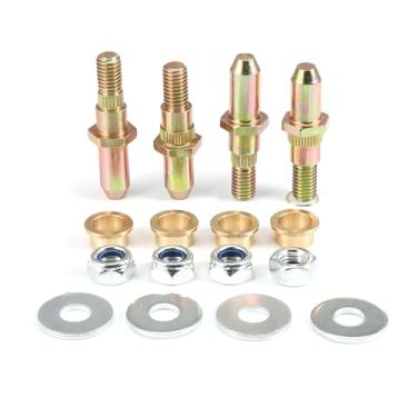 Imagem de Conjunto de 4 pinos de dobradiça de porta de carro de aço inoxidável e kit de buchas arruelas planas porcas de travamento 8902553 Apto para Chevrolet 4DR 2000-2006