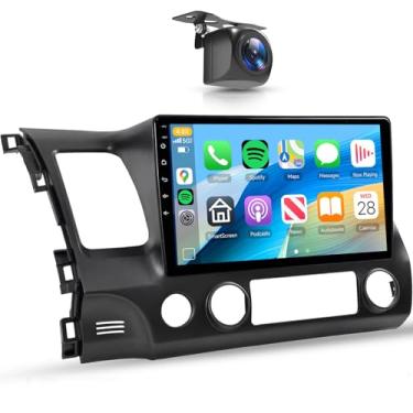 Imagem de Honda Civic 2006 2007 2008 2009 2010 2011 Android Car Radio, Wireless Carplay Android Auto 10,1 polegadas, receptor de áudio do carro, navegação GPS, Wi-Fi, câmera de backup FM/RDS HiFi SWC