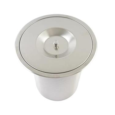 Imagem de Caixotes de lixo, lixeira embutida na cozinha, balde de armazenamento Hangi8L embutido fácil de limpar, lata de lixo de uso doméstico com tampa superior para mesa/casa/banheiro/escritório, aço