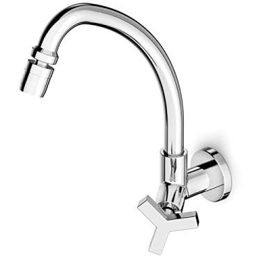 Imagem de Torneira Para Cozinha De Parede Bica Móvel Com Arejador Articulado Up - Celite