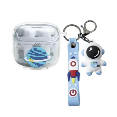 Imagem de SKPY Capa de proteção durável compatível com JBL Tune Flex, capa de proteção à prova de choque de astronauta 3D com chaveiro para meninos, meninas, mulheres e homens