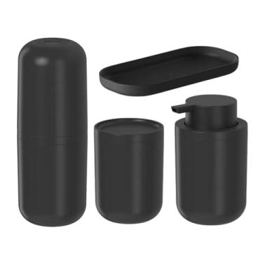 Imagem de Kit De Banheiro Lavabo 4 Peças Bold Fosco Premium Luxo (Preto)