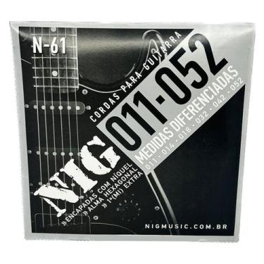 Imagem de Cordas Guitarra Profissional Nig 11-52 + palheta + corda extra E (mi) 
