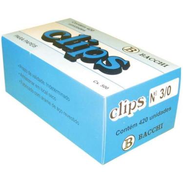 Imagem de Clips Galvanizado AÇO 3/0 - 420 Unidades - Bacchi